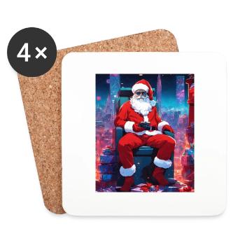 Santa ClausGift Woman, Man, Humorous T-Shirt - Coasters (set of 4) - white - Front