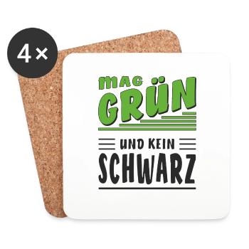 LIKES GREEN AND NO BLACK - Coasters (set of 4) - white - Front