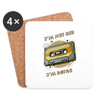 KASETTE I'M NOT OLD I'M RETRO - Untersetzer (4er-Set) - Weiß - Vorne