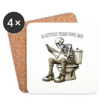 SKELETON TOILET A LITTLE TIME FOR ME - Untersetzer (4er-Set) - Weiß - Vorne