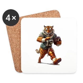 Tiger Football - Dessous de verre (lot de 4) - blanc - Devant