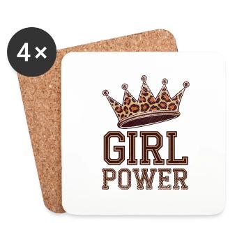 Girl Power - Strong and Courageous Woman - Coasters (set of 4) - white - Front