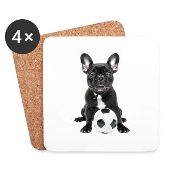 French Bulldog - Coasters (set of 4) - white - Front