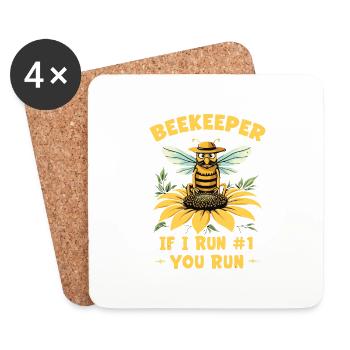 Honig Honigbiene Bienen Bienenstock Imkerzubehör - Untersetzer (4er-Set) - Weiß - Vorne