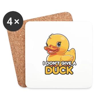 Lustige Ente I Don't Give A Duck für Männer und - Untersetzer (4er-Set) - Weiß - Vorne