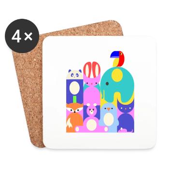 WhimsyWilds - Coasters (set of 4) - white - Front