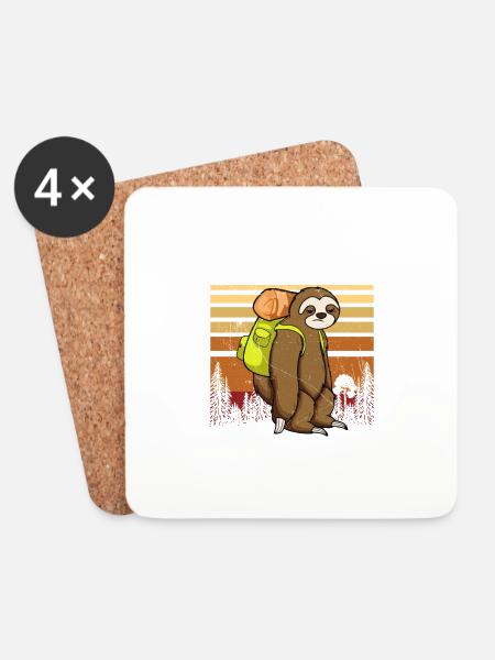 Faultier Wanderteam Wir werden dort ankommen, wenn wir - Untersetzer (4er-Set) - Weiß