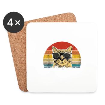 I didn't choose the cat dad life - Coasters (set of 4) - white - Front