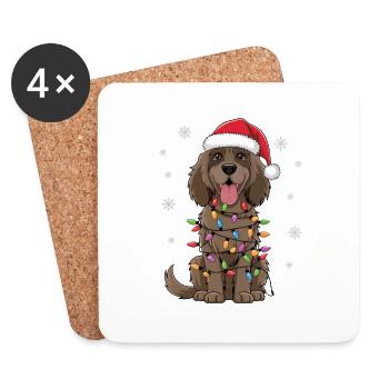 Gordon Setter Christmas Lights Xmas Dogs Gifts - Untersetzer (4er-Set) - Weiß - Vorne