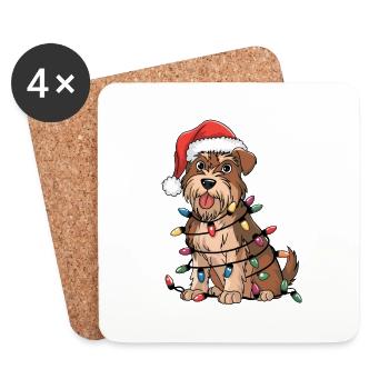 Glen of Imaal Terrier Christmas Lights Xmas Dogs - Untersetzer (4er-Set) - Weiß - Vorne