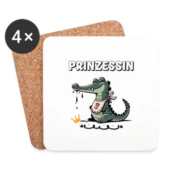 Carnaval Princesse Crocodile Drôle Cologne Alaaf - Dessous de verre (lot de 4) - blanc - Devant