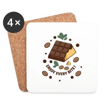 CHOCOLATE BARS - Coasters (set of 4) - white - Front