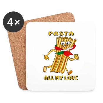 PASTA ALL MY LOVE - Coasters (set of 4) - white - Front