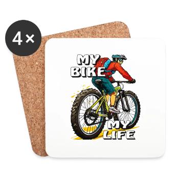 FAHRRAD VÉTÉTISTE MON VÉLO MA VIE - Dessous de verre (lot de 4) - blanc - Devant