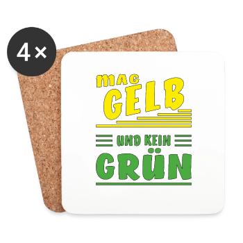 MAG GELB UND KEIN GRÜN - Untersetzer (4er-Set) - Weiß - Vorne