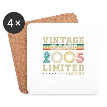 Original 2005 20e Anniversaire Cadeau Vintage - Dessous de verre (lot de 4) - blanc - Devant