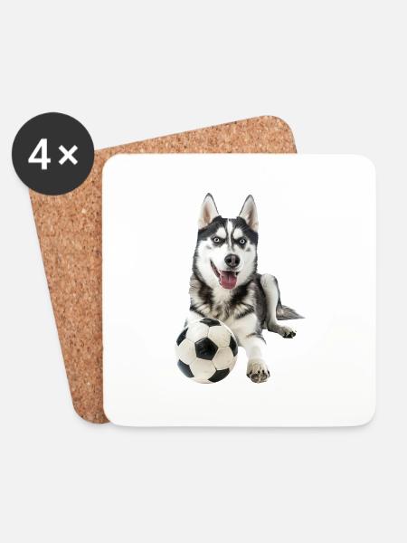 Sibirischer Husky - Untersetzer (4er-Set) - Weiß