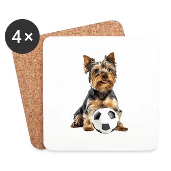 Yorkshire Terrier - Dessous de verre (lot de 4) - blanc - Devant