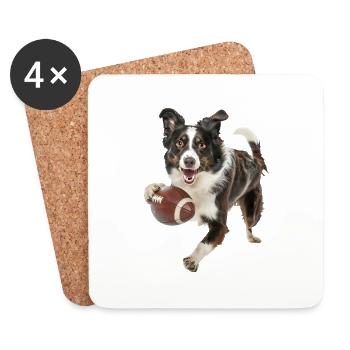 Border Collie - Untersetzer (4er-Set) - Weiß - Vorne