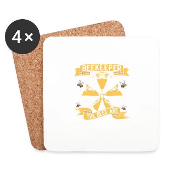 Beware Of The Beekeeper The Bees Are Harmless Beek - Untersetzer (4er-Set) - Weiß - Vorne