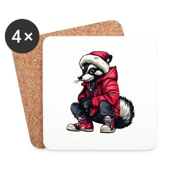 Skunk Mode Hiver - Dessous de verre (lot de 4) - blanc - Devant