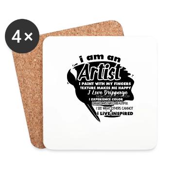 Artist I Live Inspired - Coasters (set of 4) - white - Front