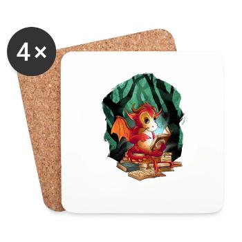 Dragon Dragon Child Kids Mythical Creature Fairy Tale - Coasters (set of 4) - white - Front