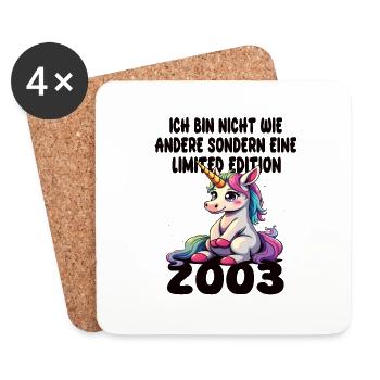 Limited Edition 2003 Geburtstag 2003 Geboren - Untersetzer (4er-Set) - Weiß - Vorne