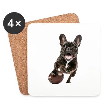 French Bulldog - Coasters (set of 4) - white - Front