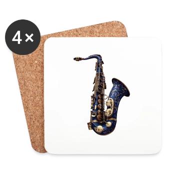 Saxophon - Untersetzer (4er-Set) - Weiß - Vorne