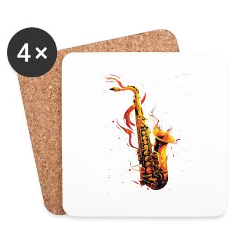 Saxophon - Untersetzer (4er-Set) - Weiß - Vorne