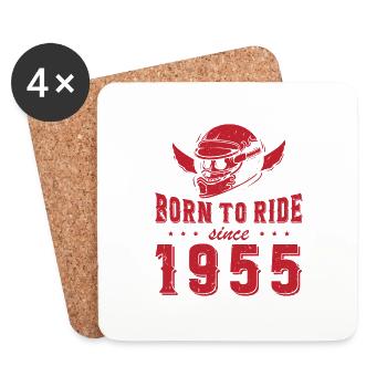 Born to ride since 1955 - Untersetzer (4er-Set) - Weiß - Vorne