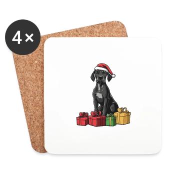 Chiens Dogues Allemands Cadeaux de Noël - Dessous de verre (lot de 4) - blanc - Devant