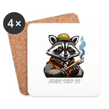 WASCHBÄR JOINT JUST TRY IT - Untersetzer (4er-Set) - Weiß - Vorne