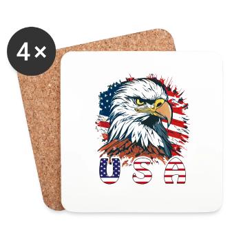 PYGARGUE À QUEUE BLANCHE USA CONTOUR - Dessous de verre (lot de 4) - blanc - Devant