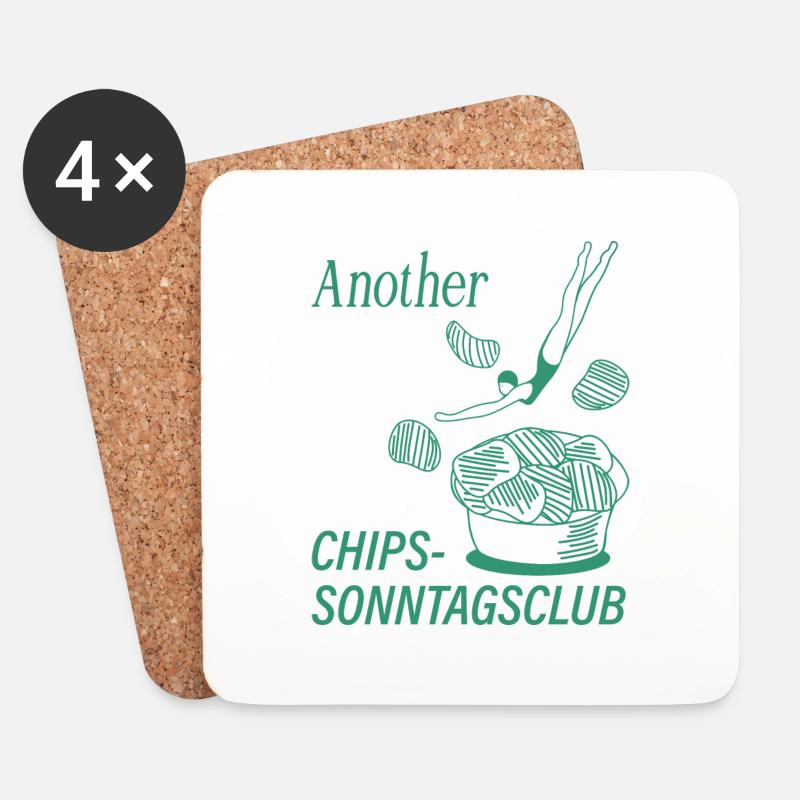 Another Chips-Sonntagsclub - Untersetzer (4er-Set) - Weiß