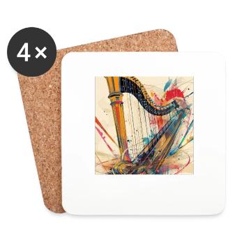 Harpe - Dessous de verre (lot de 4) - blanc - Devant