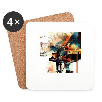 Piano - Coasters (set of 4) - white - Front