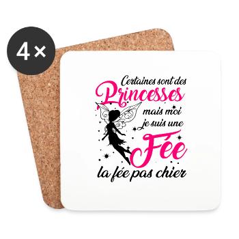 Certaines sont des princesses mais moi je suis fée - Dessous de verre (lot de 4) - blanc - Devant