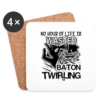 Baton Twirling Spent Time For Baton Twirling - Coasters (set of 4) - white - Front