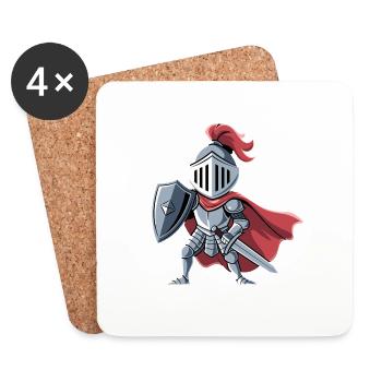 Freundlicher Ritter als Geburtstagsgeschenk Design - Untersetzer (4er-Set) - Weiß - Vorne