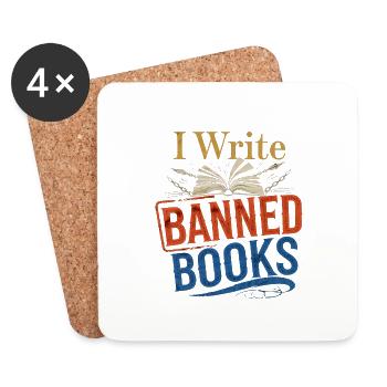 I Write Banned Books 6 - Untersetzer (4er-Set) - Weiß - Vorne
