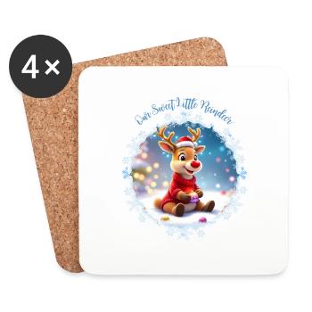 Our Little Cute Blue Reindeer - Coasters (set of 4) - white - Front
