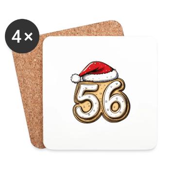 56 Number Christmas Cookie - Coasters (set of 4) - white - Front
