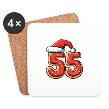 55 Number Christmas Cookie - Coasters (set of 4) - white - Front