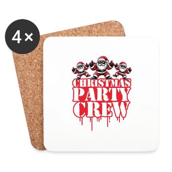 Weihnachten Party Crew Noël - Dessous de verre (lot de 4) - blanc - Devant