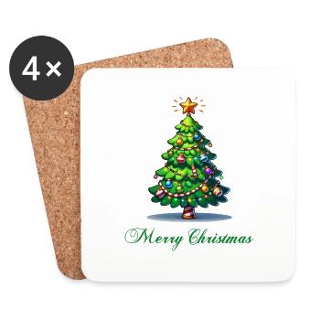 fir tree - Coasters (set of 4) - white - Front