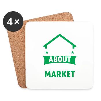 Ask Me About The Market - Untersetzer (4er-Set) - Weiß - Vorne