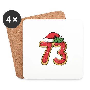 73 Number Christmas Cookie - Coasters (set of 4) - white - Front
