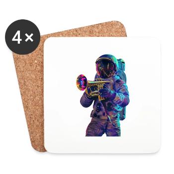 Astronaut Trumpet - Coasters (set of 4) - white - Front
